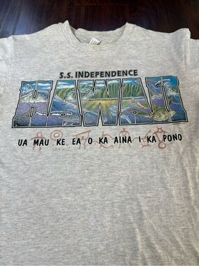 Vintage Single Stitch Anvil Tee SS Independence Hawaii Graphics M Island Vibes